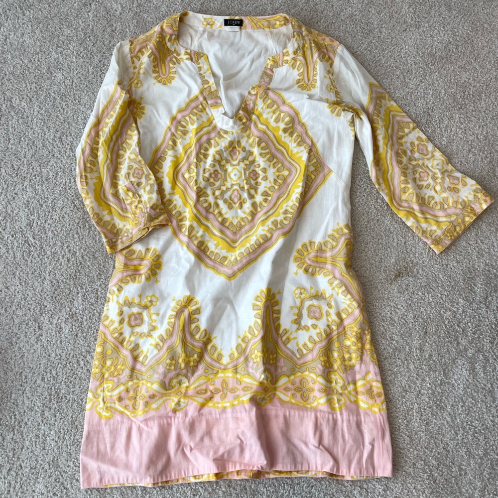 J crew linen cotton blend dress